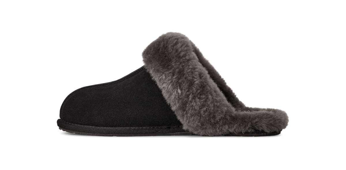UGG Scuffette II Womens Slippers — Black/Grey Suede