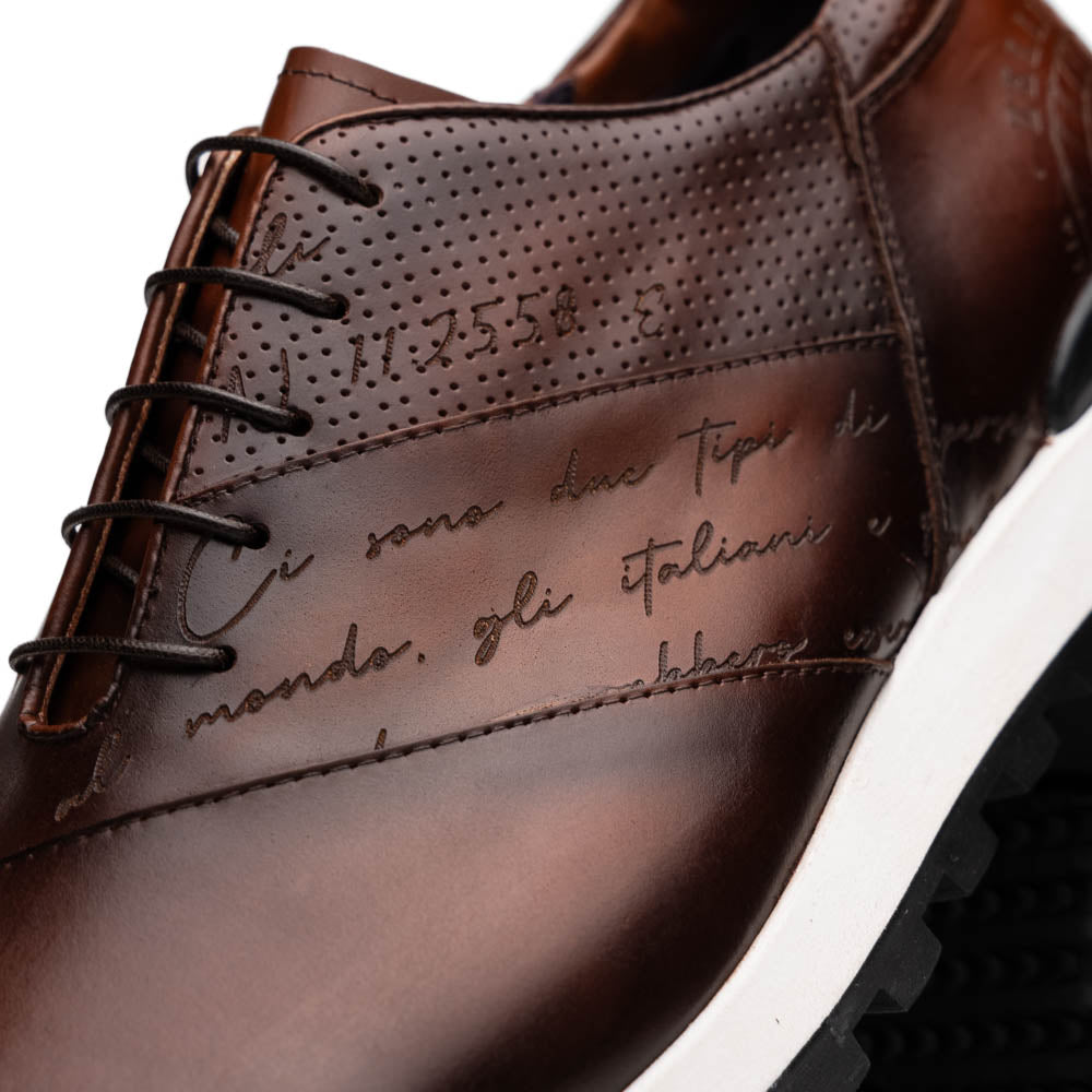 Zelli Italia Men's 65-395-BRN TESTO Italian Calfskin Sneaker Brown