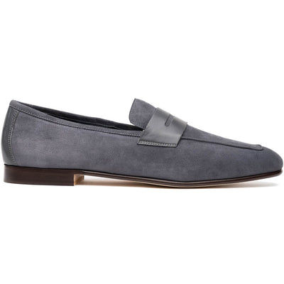 Zelli Italia Men's 16-672-GRY Tippa Suede & Calfskin Penny Loafers Grey