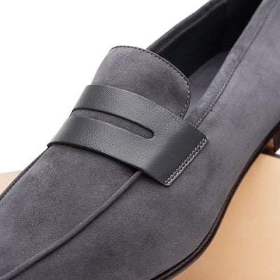 Zelli Italia Men's 16-672-GRY Tippa Suede & Calfskin Penny Loafers Grey