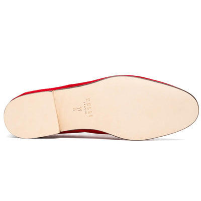 Zelli Italia Men's 16-672-RED Tippa Suede & Calfskin Penny Loafers Red