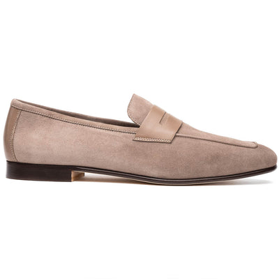 Zelli Italia Men's 16-672-TPE Tippa Suede & Calfskin Penny Loafers Taupe
