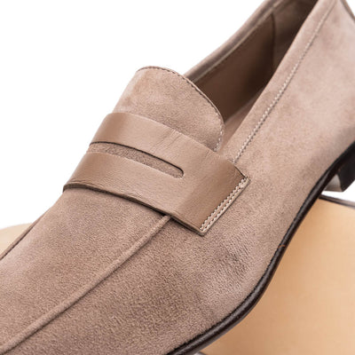 Zelli Italia Men's 16-672-TPE Tippa Suede & Calfskin Penny Loafers Taupe