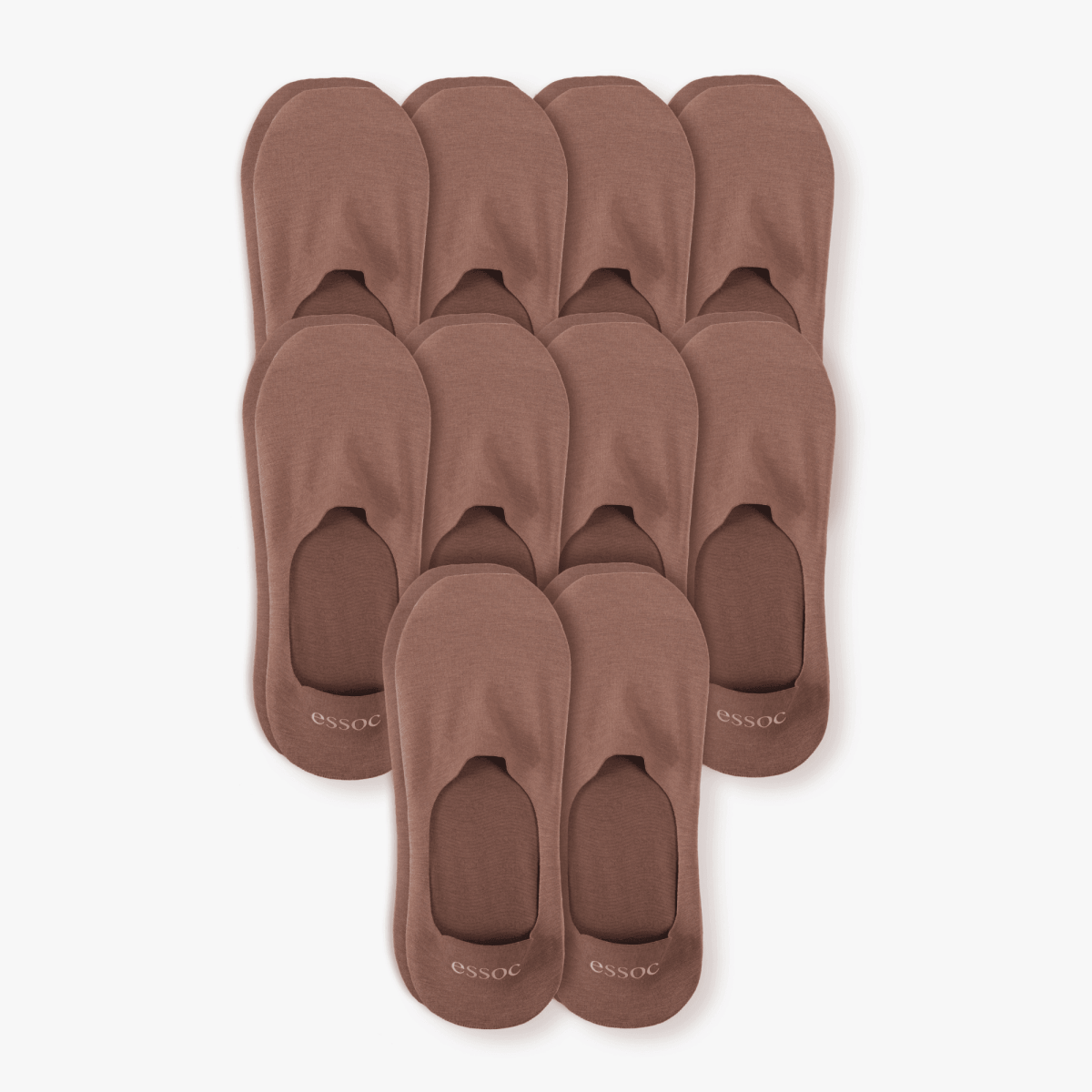 Unisex Cotton No Show Socks 10-Pack | Toffee Tan – product view 1