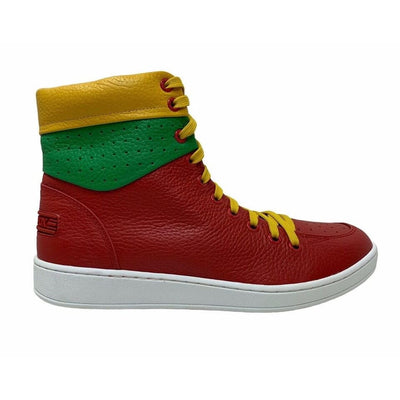 Travel Fox 900 Men's Red Yellow and Green Leather High Top Sneakers 916101 33
