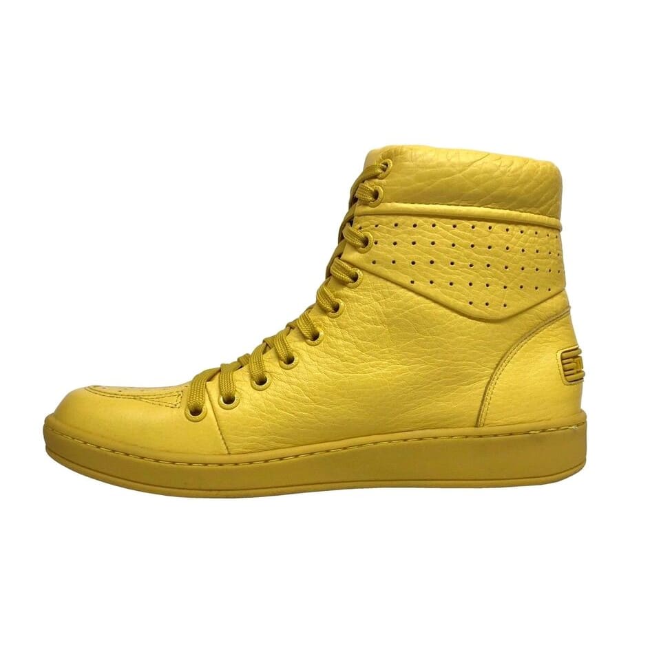 Travel Fox 900 Men's Yellow Leather High Top Sneakers 916101 111