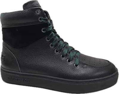 Travel Fox 900's High Top Sneakers Men's Black Leather 915620 101