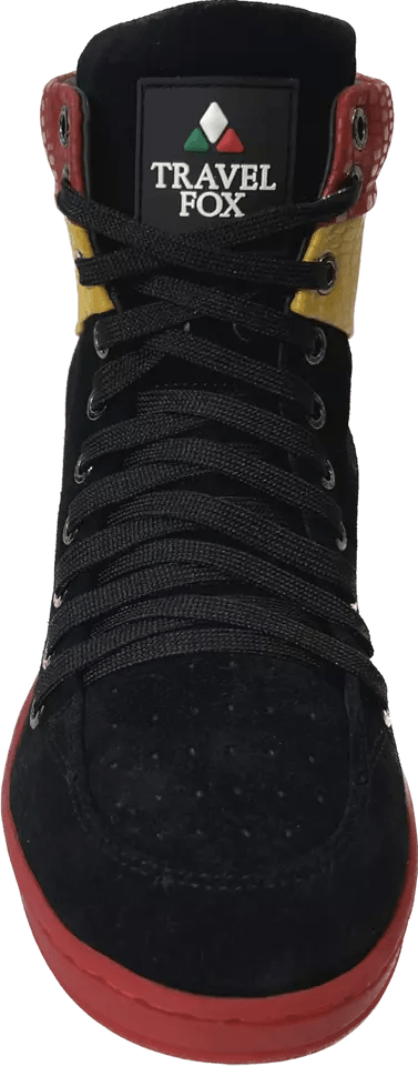 Travel Fox 900's High Top Sneakers Men’s Multicolor Black Red Green Yellow Leather and Suede 922721 233