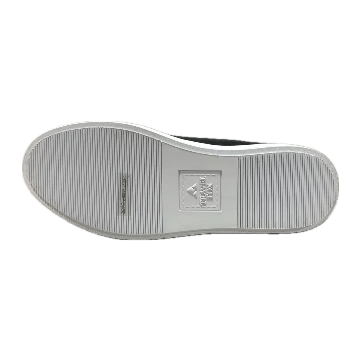 Travel Fox 915612 101 men's black mid-top sneakers, outsole view