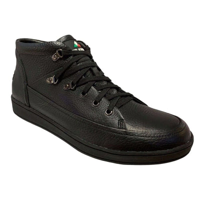 Travel Fox Cancun Men's Black Nappa Leather Mid Top Sneakers 916103101