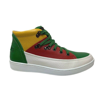 Travel Fox Cancun Men's RedGreenYellow Leather Mid Top Sneakers 916103 33