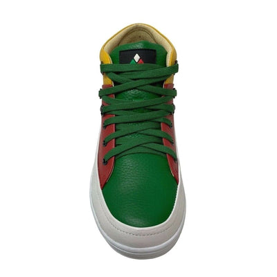 Travel Fox Cancun Men's RedGreenYellow Leather Mid Top Sneakers 916103 33