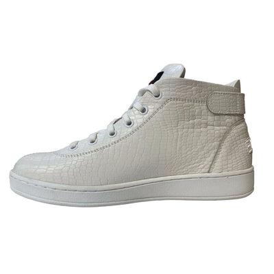 Travel Fox Malibu Men's White Nappa Leather Mid Top Sneakers 915601 007