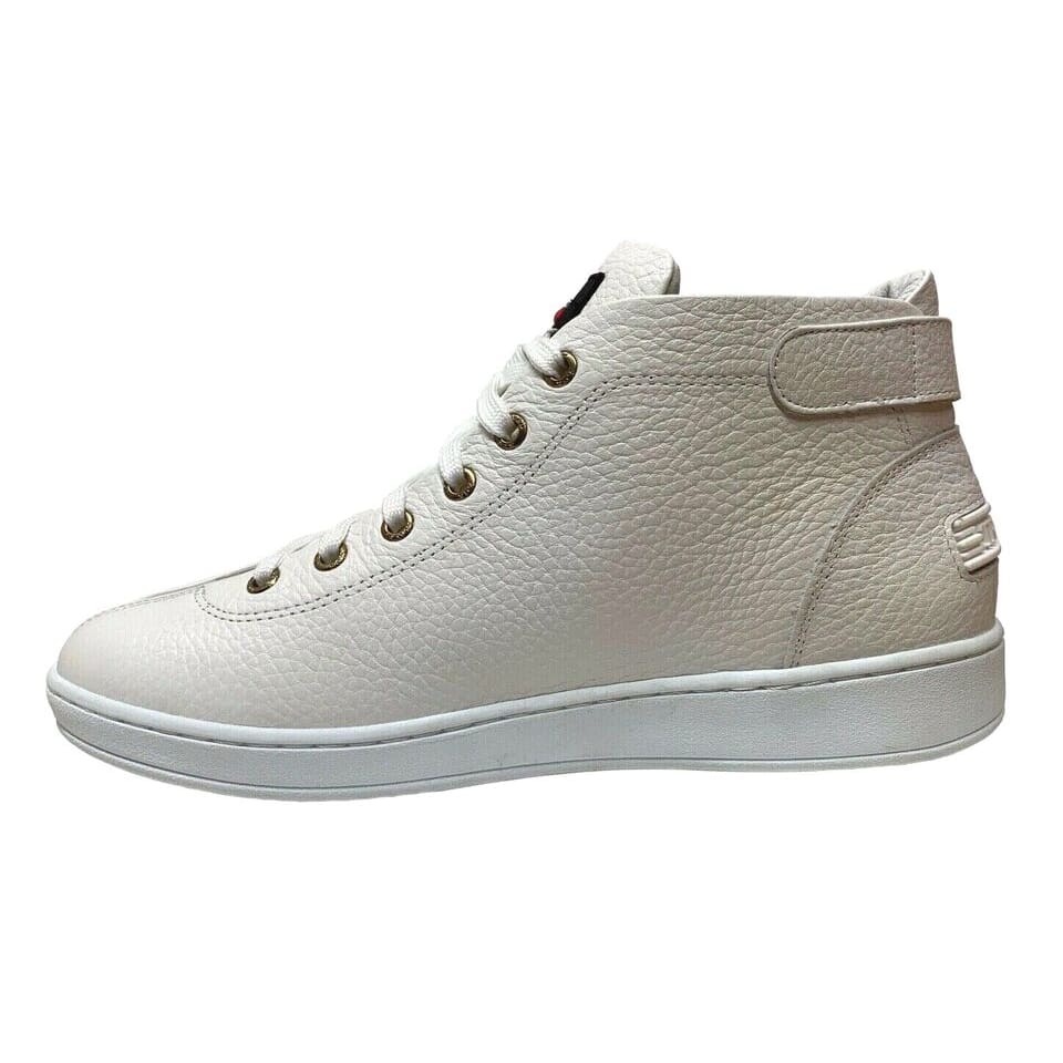Travel Fox Malibu Men's White Nappa Leather Mid Top Sneakers 915601 07