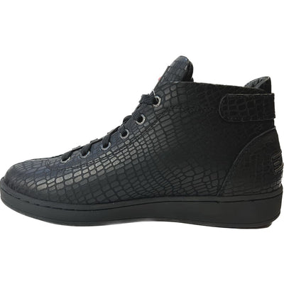 Travel Fox Malibu Nappa Men's Black Leather High Top Sneakers 915601 085