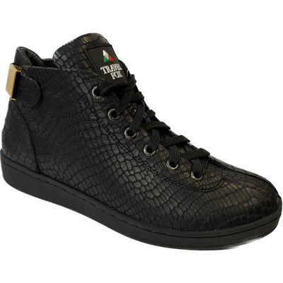 Travel Fox Malibu Nappa Men's Black Leather High Top Sneakers 915601 085