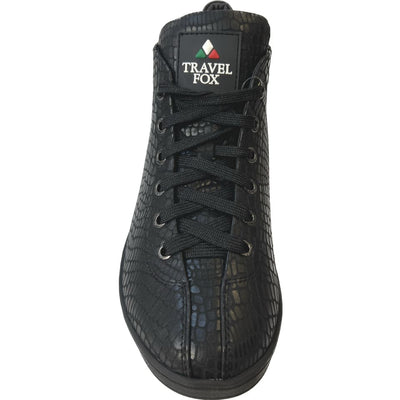Travel Fox Malibu Nappa Men's Black Leather High Top Sneakers 915601 085