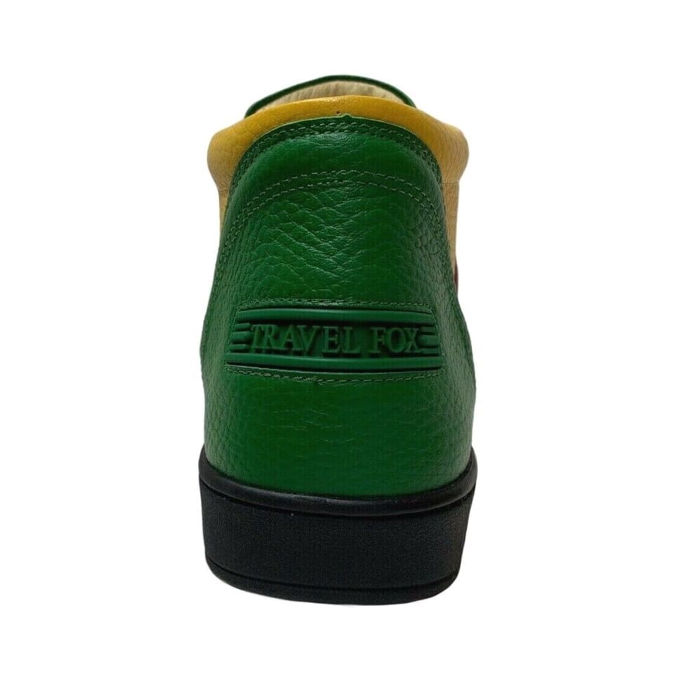Travel Fox Men's Leather High Top Sneakers – Red, Green, White, Yellow, Black (916103133)
