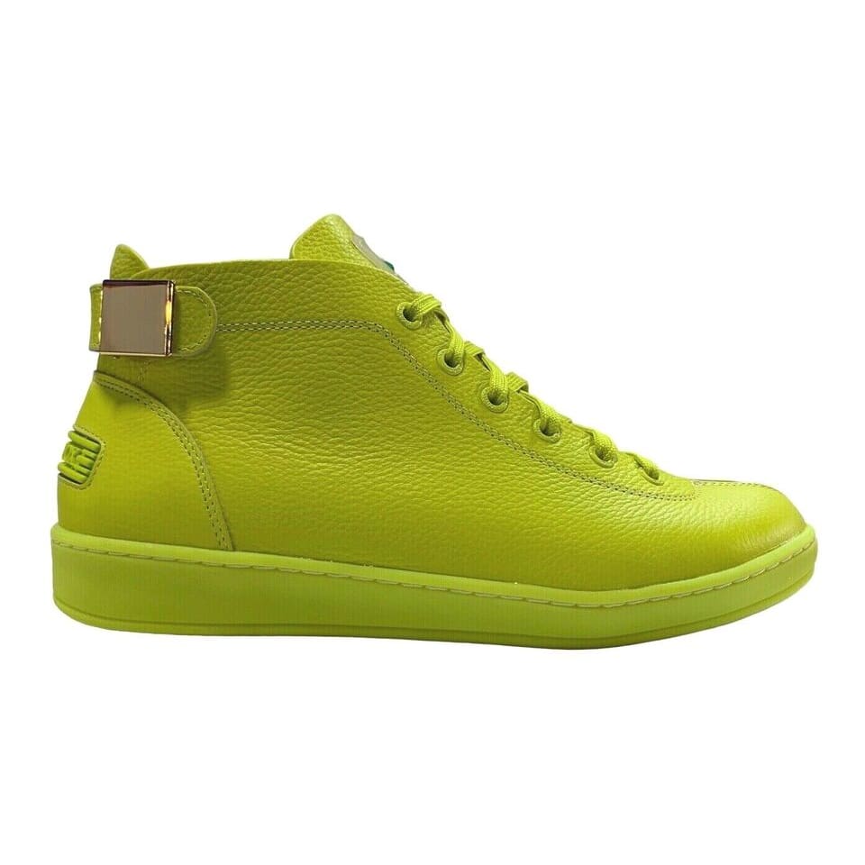 Futura Mid Heel Sneakers ライトグリーン Travel Fox Men's Neon Green Nappa Leather Mid | Don't Panic Shoes