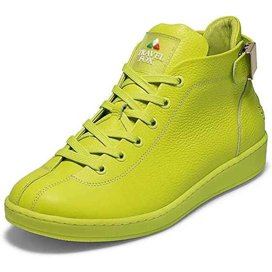 Travel Fox Men's Neon Green Nappa Leather Mid Top Sneakers – Don't