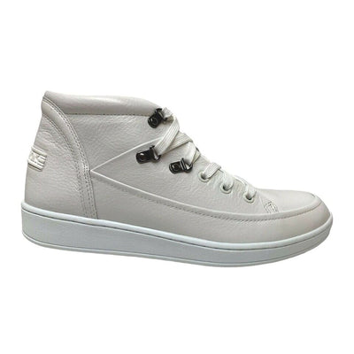 Travel Fox Men's White Nappa Leather High Top Sneakers 916103 107