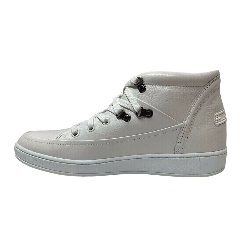 Travel Fox Men's White Nappa Leather High Top Sneakers 916103 107