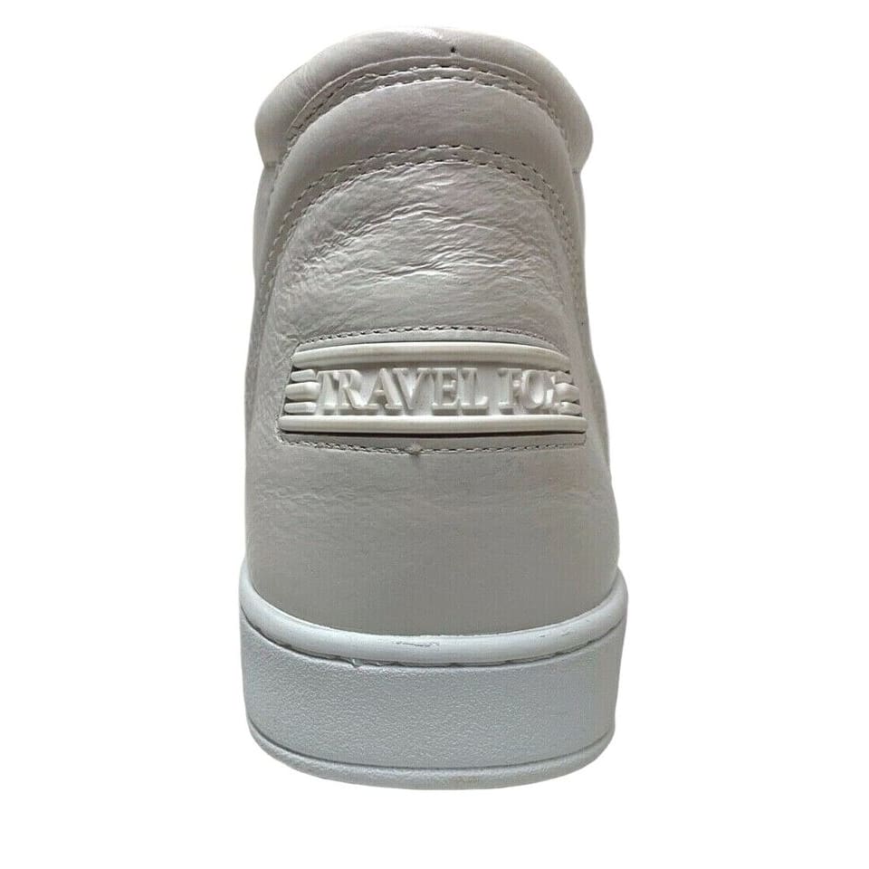 Travel Fox Men's White Nappa Leather High Top Sneakers 916103 107