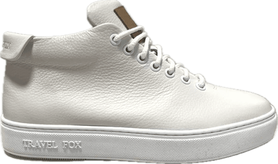 Travel Fox Mid Top 30th Anniversary Men's White Nappa Leather Sneakers 915612 107