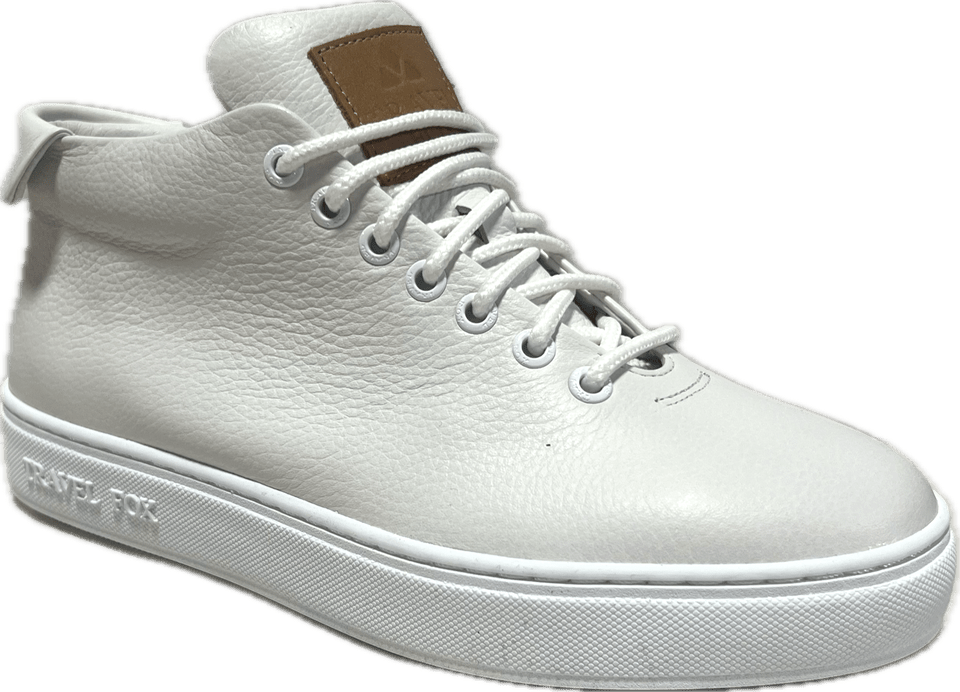 Travel Fox Mid Top 30th Anniversary Men's White Nappa Leather Sneakers 915612 107