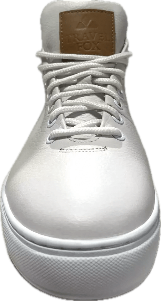 Travel Fox Mid Top 30th Anniversary Men's White Nappa Leather Sneakers 915612 107