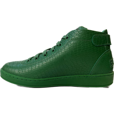 Travel Fox Spider Men's Green Nappa Leather Mid Top Sneakers 915601020