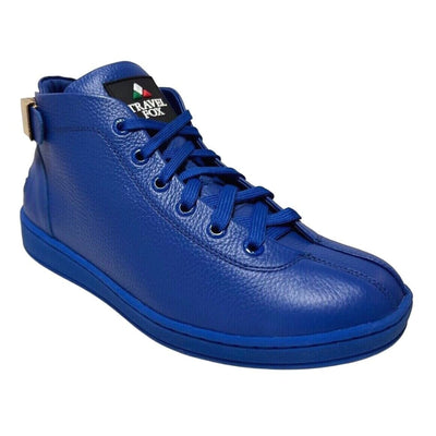 Travel Fox Spider Men's Royal Blue Nappa Leather Mid Top Sneakers 91560105