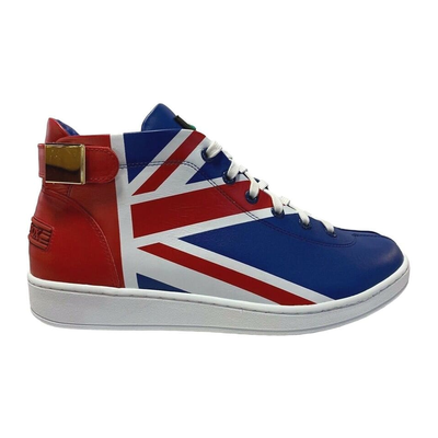 Travel Fox Union Jack 915601 21 men's red, white and blue mid-top sneakers, outer side view