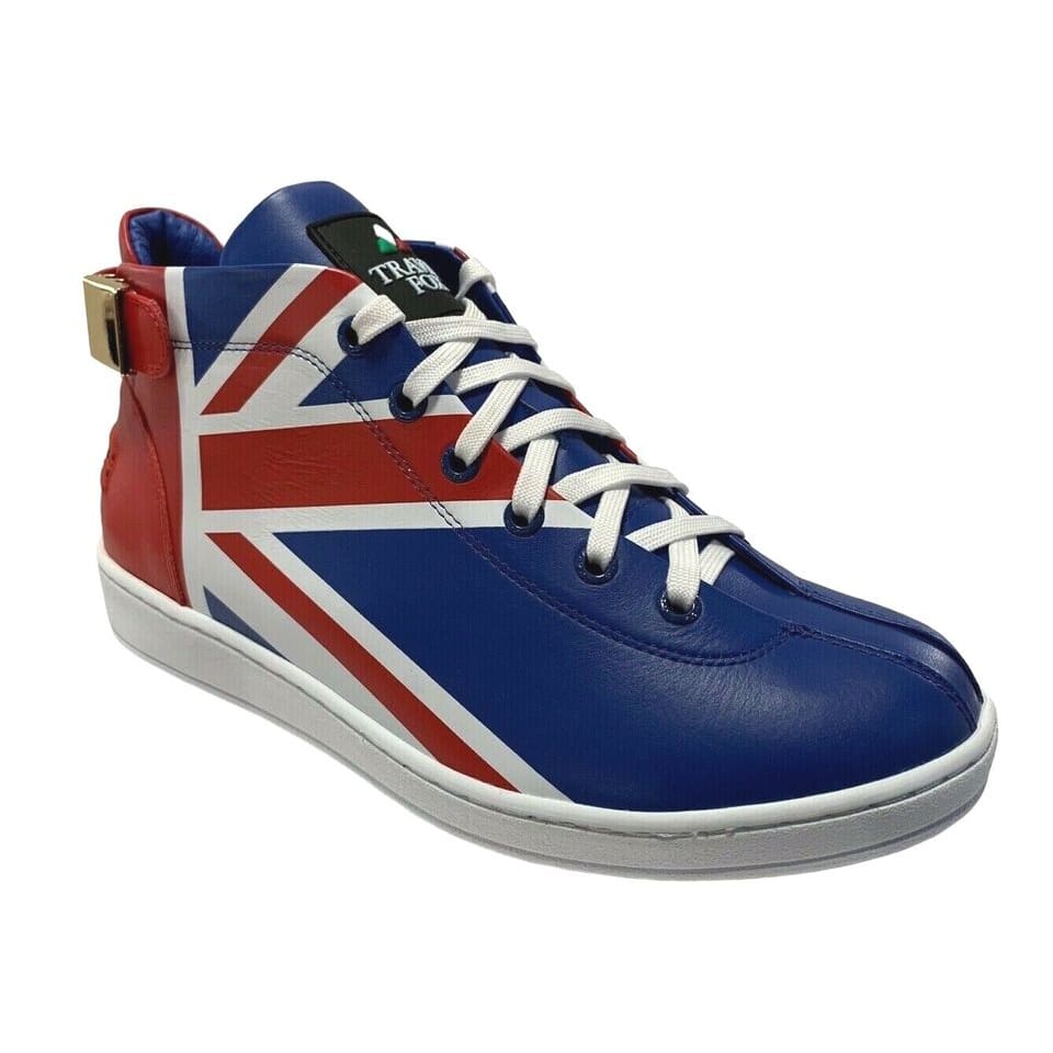 Travel Fox Union Jack Men's Red White and Blue Leather Sneakers 91560121