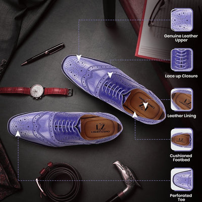 Liberty Zeno Tremont Genuine Leather Oxford Style Brogue Dress Shoes