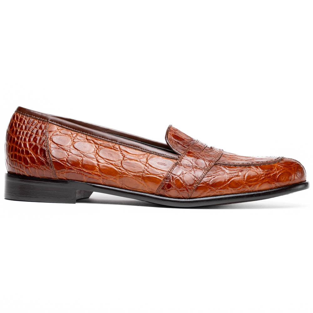 Zelli Italia 11-119-CGN TUSCANY Crocodile Penny Loafer, Cognac Front View