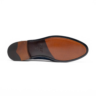 Zelli Italia 11-119-NVY TUSCANY Crocodile Penny Loafer, Navy Detail View