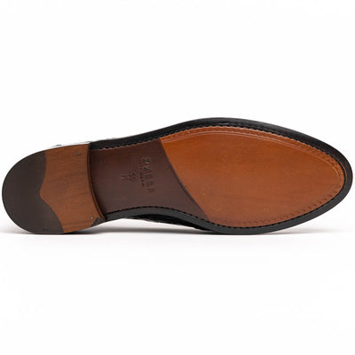 Zelli Italia 11-119-BKM (BLK) TUSCANY Crocodile Penny Loafer, Black Detail View