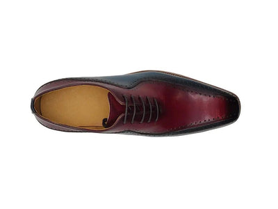 Carrucci Shoes Two Tone Hand Burnished Brogue Oxford Calfskin KS55005T