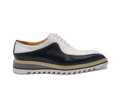 Carrucci Shoes Two Tone Hand Burnished Brogue Oxford Calfskin KS55005T