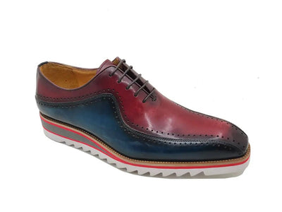 Carrucci Shoes Two Tone Hand Burnished Brogue Oxford Calfskin KS55005T