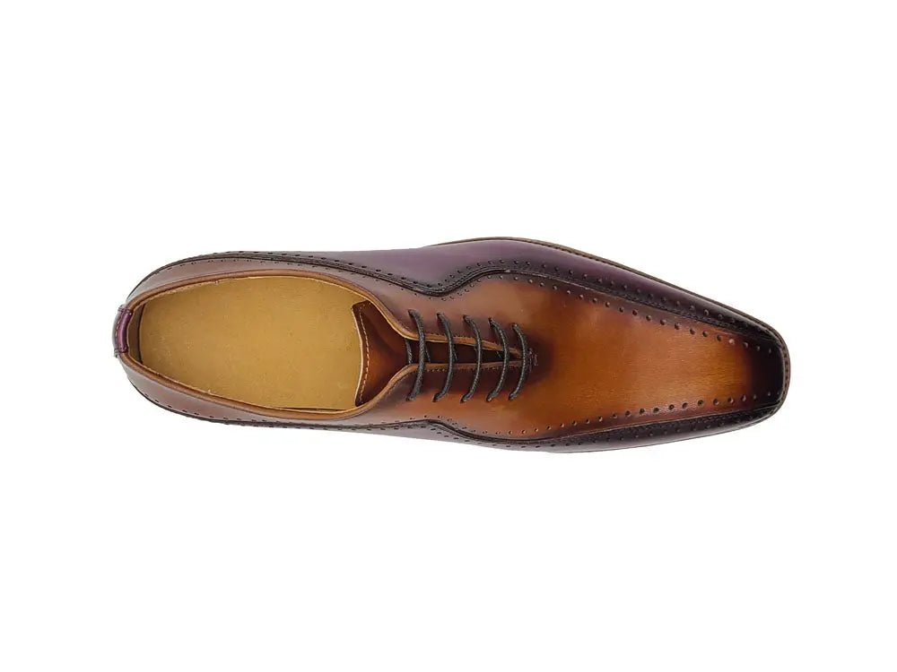 Carrucci Shoes Two Tone Hand Burnished Brogue Oxford Calfskin KS55005T