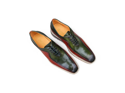 Carrucci Shoes Two Tone Hand Burnished Brogue Oxford Calfskin KS55005T