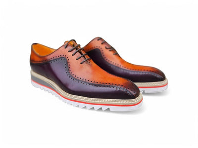 Carrucci Shoes Two Tone Hand Burnished Brogue Oxford Calfskin KS55005T