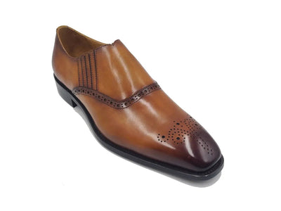 Carrucci Shoes Unknown Brand Medallion Slip On Loafer Calfskin KS50926
