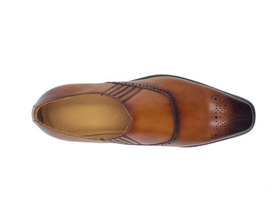 Carrucci Shoes Unknown Brand Medallion Slip On Loafer Calfskin KS50926