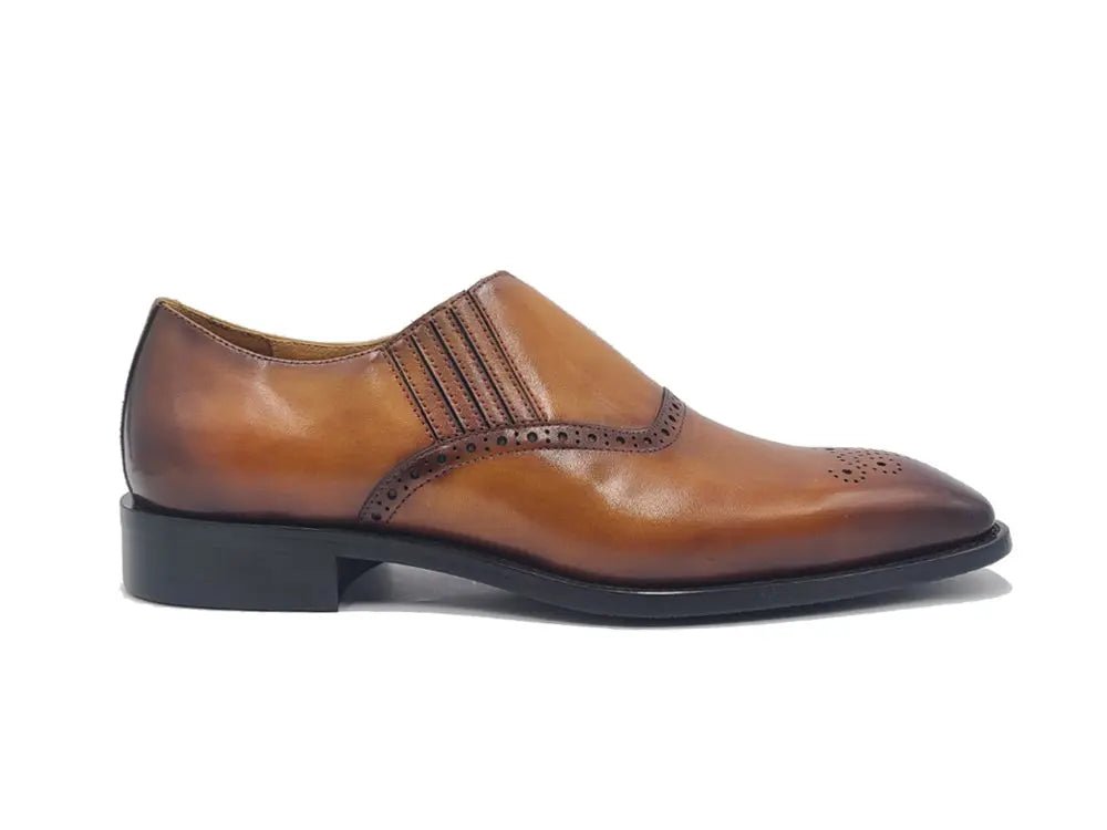 Carrucci Shoes Unknown Brand Medallion Slip On Loafer Calfskin KS50926