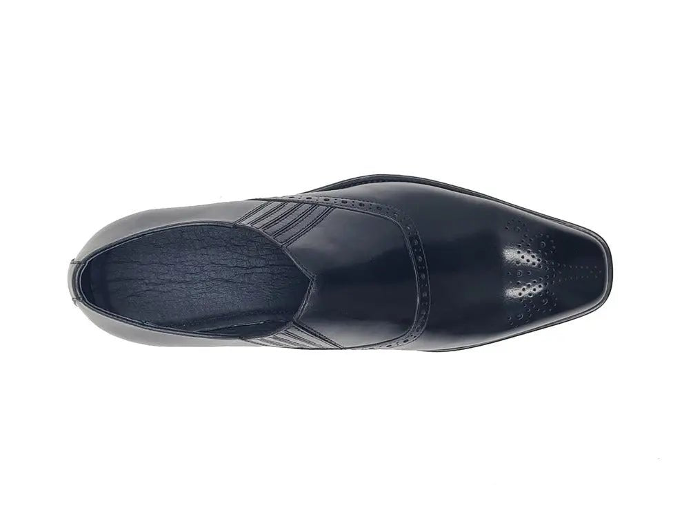 Carrucci Shoes Unknown Brand Medallion Slip On Loafer Calfskin KS50926