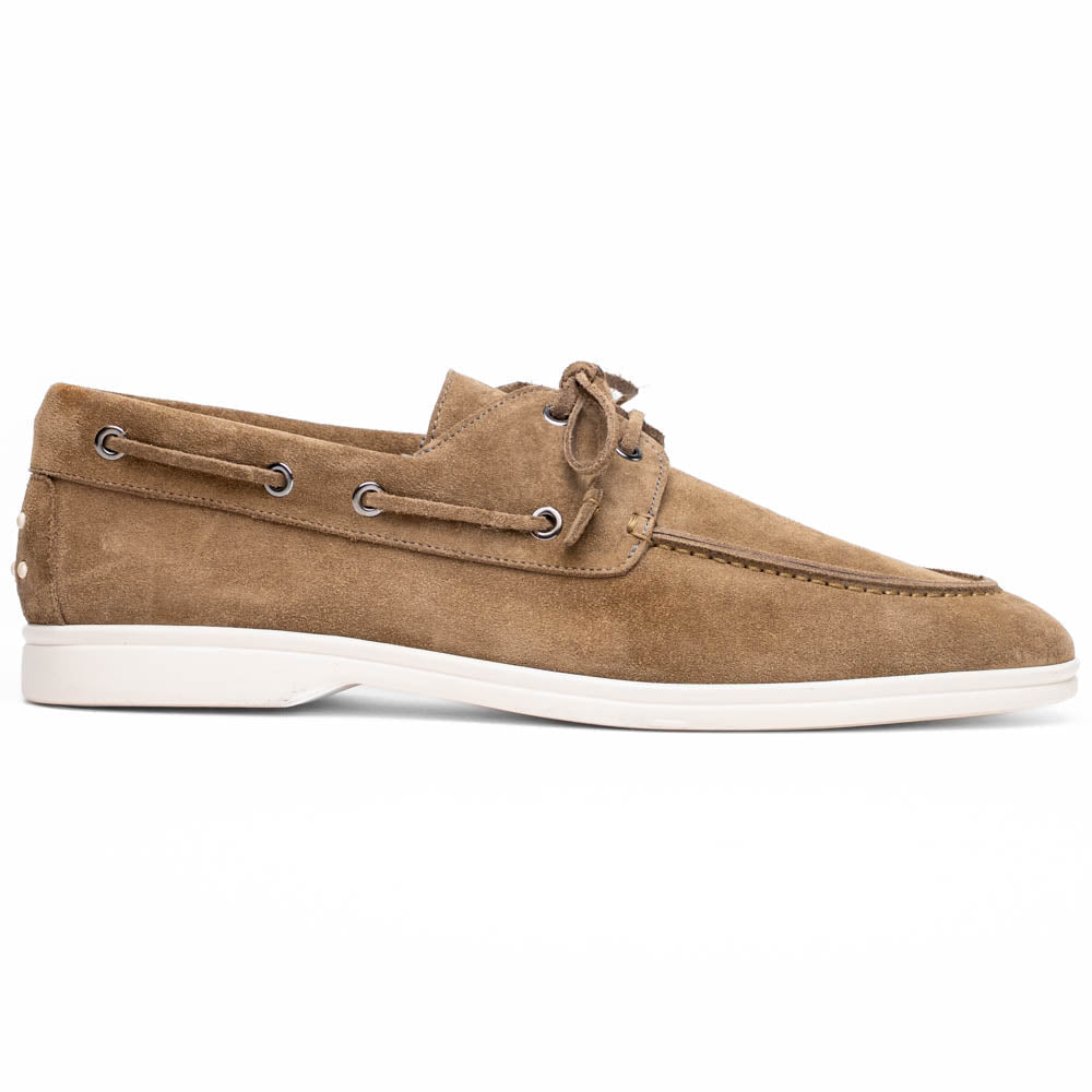 Zelli Italia Men's 16-675-TPE VENICE Italian Sueded Goatskin Boat Shoes, Taupe