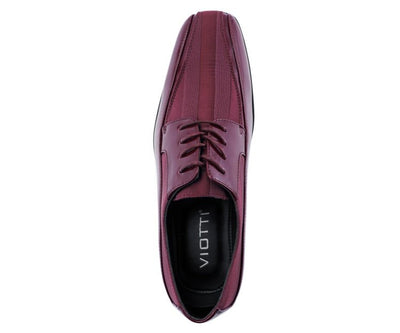 Viotti 179 Burgundy Men’s Patent Leather Derby Shoes